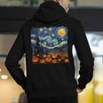 Halloween Pumpkin Starry Night Van Gogh Art Teacher Men's Hoodie Back Print, funny gift Halloween Pumpkin Starry Night Van Gogh Art Teacher Men's Hoodie Back Print, funny gift