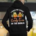 Halloween Teacher Cutest Candy Corn Groovy Spooky Teachers Men's Hoodie Back Print, Groovy Teacher Hoodies, funny gift