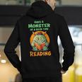 Halloween Teacher Librarian Monster Reading Books Men Women Kids Men's Hoodie Back Print, funny gift
