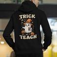 Halloween Teacher Shirts Women School Trick Or Teach Groovy Men's Hoodie Back Print, Groovy Teacher Hoodies, funny gift