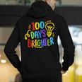 Happy 100th Day Of School 100 Days Brighter Girls Teacher Men's Hoodie Back Print, funny gift