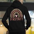 Happy Fri-Yay Friday Lovers Fun Teacher Leopard Rainbow Men Women Girls Kids Men's Hoodie Back Print, funny gift