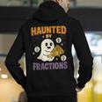 Haunted By Fractions Math Halloween Teacher Men's Hoodie Back Print, funny gift
