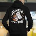 Haunted By My TBR Cute Ghost Book Reading Teacher Halloween Men's Hoodie Back Print, funny gift