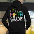 Hello Fifth Grade Teacher Student 5th Grade Back To School Men's Hoodie Back Print, funny gift