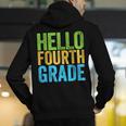 Hello Fourth Grade Shirt 4th Grade Boy Girl Student Teacher Men's Hoodie Back Print, 4th Grade Teacher Hoodies, funny gift