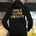 Hola Como Estas Spanish Teacher Fiesta Party Banners Men's Hoodie Back Print, funny gift Hola Como Estas Spanish Teacher Fiesta Party Banners Men's Hoodie Back Print, funny gift