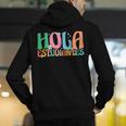 Hola Estudiantes Maestra Back To School Spanish Teacher Men's Hoodie Back Print, funny gift