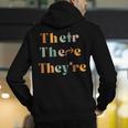 Their There They'Re English Teacher Gramma Police Joke Men's Hoodie Back Print, English Teacher Hoodies, funny gift