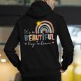 It's A Beautiful Day To Learn Cute Rainbow Boho Teacher Men's Hoodie Back Print, funny gift