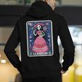 La Maestra Halloween Mexican Bingo Card Teacher Lottery Card Men's Hoodie Back Print, funny gift