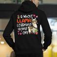 Llama Learning Teachers Students Alpaca Lover Back To School Men's Hoodie Back Print, funny gift