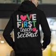 Love Them First Teach Them Second Teacher Student Love Quote Men's Hoodie Back Print, funny gift Love Them First Teach Them Second Teacher Student Love Quote Men's Hoodie Back Print, funny gift