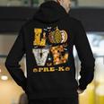 LOVE Pre-K Pumpkin Teacher Student Halloween Costume Men's Hoodie Back Print, funny gift LOVE Pre-K Pumpkin Teacher Student Halloween Costume Men's Hoodie Back Print, funny gift