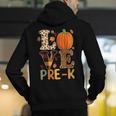 Love Pre-k Teacher Shirts Autumn Fall Pumpkin Fall Leopard Men's Hoodie Back Print, funny gift