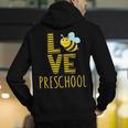Love Preschool Back To School Yellow Bee Preschool Teacher For Men Women Girls Kids Men's Hoodie Back Print, funny gift
