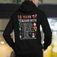 Math Teacher Christmas 12 Days Of Teaching Math Christmas Men's Hoodie Back Print, funny gift