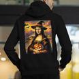 Mona Lisa Pumpkin Halloween Art Teacher Witchy Women Kids Men's Hoodie Back Print, funny gift