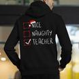 Nice Naughty Teacher Christmas List Instructor Santa Claus Men Women Men's Hoodie Back Print, funny gift Nice Naughty Teacher Christmas List Instructor Santa Claus Men Women Men's Hoodie Back Print, funny gift