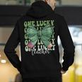 One Lucky Teacher Coquette Bow St Patricks Day Teacher Men's Hoodie Back Print, funny gift One Lucky Teacher Coquette Bow St Patricks Day Teacher Men's Hoodie Back Print, funny gift