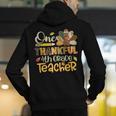 One Thankful 4th Grade Teacher Turkey Leopard Thanksgiving Men's Hoodie Back Print, First Grade Teacher Hoodies, 4th Grade Teacher Hoodies, funny gift