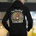One Thankful Teacher Cute Thanksgiving Turkey School Men's Hoodie Back Print, funny gift