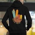 One Thankful Teacher Thanksgiving Turkey Peace Hand Sign Men's Hoodie Back Print, funny gift One Thankful Teacher Thanksgiving Turkey Peace Hand Sign Men's Hoodie Back Print, funny gift