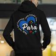 Para Heart Teacher Paraprofessional School Appreciation Men's Hoodie Back Print, funny gift