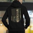 Patriotic Teacher American Flag Camouflage 4th Of July Camo Men's Hoodie Back Print, funny gift