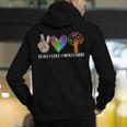Peace Love Montessori Daycare Teacher Appreciation Men's Hoodie Back Print, funny gift Peace Love Montessori Daycare Teacher Appreciation Men's Hoodie Back Print, funny gift