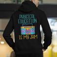 Physical Education Is My Jam PE Teacher Men's Hoodie Back Print, Pe Teacher Hoodies, funny gift