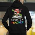 Pirate Teacher Halloween Skull Adult Men's Hoodie Back Print, funny gift Pirate Teacher Halloween Skull Adult Men's Hoodie Back Print, funny gift