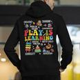Play Is Learning Kindergarten Preschool Teacher Appreciation Men's Hoodie Back Print, funny gift Play Is Learning Kindergarten Preschool Teacher Appreciation Men's Hoodie Back Print, funny gift