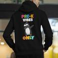 Pre-K Vibes Only Penguin Teachers Kids Back To School Men's Hoodie Back Print, funny gift
