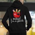 Pretend I'm A Pirate Teacher Apple Talk Like A Pirate Day Men Women Kids Men's Hoodie Back Print, funny gift