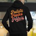 Pudiste Puedes Podras Maestra Spanish Teacher Men's Hoodie Back Print, funny gift Pudiste Puedes Podras Maestra Spanish Teacher Men's Hoodie Back Print, funny gift