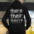There Their They'Re English Grammar Teacher Humor Men's Hoodie Back Print, English Teacher Hoodies, funny gift