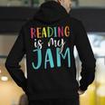 Reading Is My Jam Back To School Teacher Men's Hoodie Back Print, funny gift Reading Is My Jam Back To School Teacher Men's Hoodie Back Print, funny gift