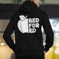 Red For Ed Teacher Support Public Education For Men Women Kids Men's Hoodie Back Print, funny gift