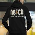 Retro Abcd Teacher Novelty Back To School Teacher Men's Hoodie Back Print, funny gift