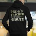 Retro Back To School Women Old Camo Pre-K Teacher Men's Hoodie Back Print, funny gift