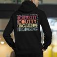 Retro Diversity Equity Inclusion Belonging DEIB Teacher Men's Hoodie Back Print, funny gift