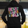 Retro Infant Teacher Vibes Women Daycare Teacher Men's Hoodie Back Print, funny gift
