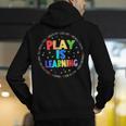 Retro Play Is Learning Teacher Back To School Men's Hoodie Back Print, funny gift