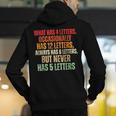 Riddle Wordplay Joke For Grammar Nerds And Teachers Men's Hoodie Back Print, funny gift