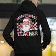 Santa's Favorite Teacher Groovy Christmas Teacher Boys Girls Men's Hoodie Back Print, Groovy Teacher Hoodies, funny gift