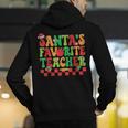 Santas Favorite Teacher Retro Groovy Christmas Xmas Women Men's Hoodie Back Print, Groovy Teacher Hoodies, funny gift Santas Favorite Teacher Retro Groovy Christmas Xmas Women Men's Hoodie Back Print, Groovy Teacher Hoodies, funny gift
