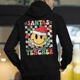 Santas Favorite Teacher Retro Groovy Smile Face Christmas Men's Hoodie Back Print, Groovy Teacher Hoodies, funny gift