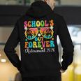 School's Out Forever Retirement 2026 Retro Retired Teacher Men's Hoodie Back Print, funny gift