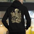 Skeleton Book Floral Skull Halloween Teacher Costume Men's Hoodie Back Print, funny gift Skeleton Book Floral Skull Halloween Teacher Costume Men's Hoodie Back Print, funny gift